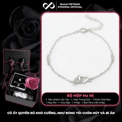 Lắc tay bạc nữ KYDOPAL Vòng tay tim lồng mini xinh xắn trang sức bạc 925 - PAL9C3L35