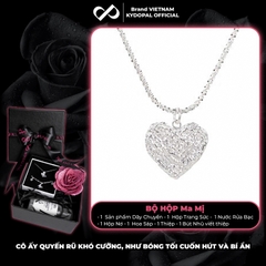 Dây chuyền bạc nữ KYDOPAL vòng cổ cá tính dây xù kim tuyến treo mặt tim phay cát bản to trang sức bạc 925 - PAL9C3C59