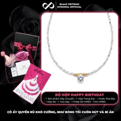 Dây chuyền bạc nữ KYDOPAL hạt bạc vỡ mix charm bi vàng treo đá 8mm sáng trang sức 925 - PAL9C3C37