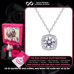 Dây chuyền bạc nữ KYDOPAL mặt vuông cá tính đính đá cao cấp trang sức bạc 925 - PAL9C3C25