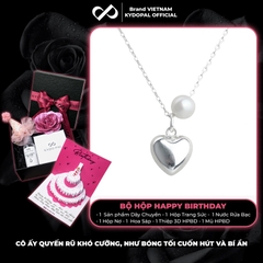 Dây chuyền bạc nữ KYDOPAL vòng cổ cá tính xỏ trai nuôi mix tim phồng nữ tính - PAL9C3C54