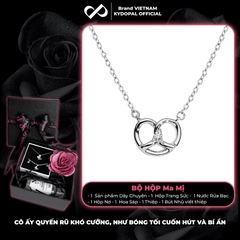 Dây chuyền bạc nữ KYDOPAL mặt trái tim xoắn đá nhỏ cá tính trang sức bạc 925 - PAL9C3C45