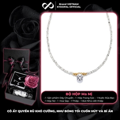 Dây chuyền bạc nữ KYDOPAL hạt bạc vỡ mix charm bi vàng treo đá 8mm sáng trang sức 925 - PAL9C3C37