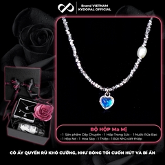 Dây chuyền bạc nữ KYDOPAL vòng cổ trái tim đá moon ánh xanh hạt vỡ nữ trang sức bạc 925 - PAL9C3C36