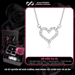 Dây chuyền bạc nữ KYDOPAL cá tính tim rỗng nạm đá viền cao cấp trang sức bạc 925 - PAL9C3C22