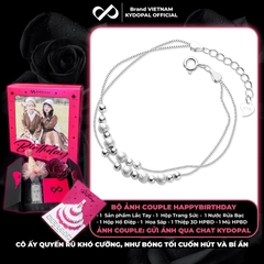 Lắc tay, lắc chân bạc nữ KYDOPAL dây kép xỏ bi cá tính phay cát lấp lánh trang sức 925 - PAL9C3L65