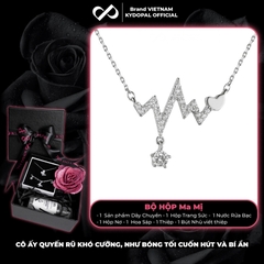Dây chuyền bạc nữ KYDOPAL nhịp tim cá tính đính đá xinh xắn trang sức bạc cao cấp - PAL9C3C13