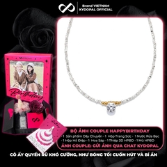 Dây chuyền bạc nữ KYDOPAL hạt bạc vỡ mix charm bi vàng treo đá 8mm sáng trang sức 925 - PAL9C3C37