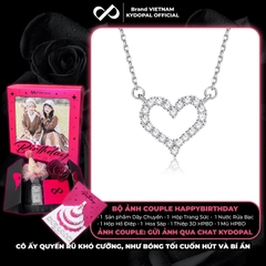 Dây chuyền bạc nữ KYDOPAL cá tính tim rỗng nạm đá viền cao cấp trang sức bạc 925 - PAL9C3C22