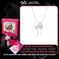 Dây chuyền bạc nữ KYDOPAL vòng cổ cá tính dây mì mặt hình nơ trơn mix đá tim hồng xinh xắn - PAL9C3C34