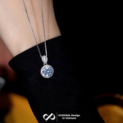 Dây chuyền bạc nữ KYDOPAL mặt đá tròn cá tính nạm đá cao cấp trang sức bạc 925 - PAL9C3C26