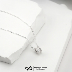Dây chuyền bạc nữ KYDOPAL mặt hộp nạm đá Baguette cá tính trang sức bạc 925 - PAL9C3C8