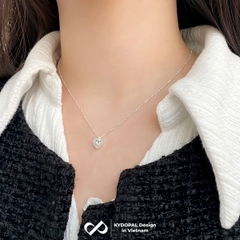 Dây chuyền bạc nữ KYDOPAL mặt trái tim đính đá viền cao cấp trang sức bạc 925 - PAL9C3C12