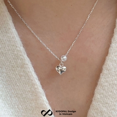 Dây chuyền bạc nữ KYDOPAL vòng cổ cá tính xỏ trai nuôi mix tim phồng nữ tính - PAL9C3C54