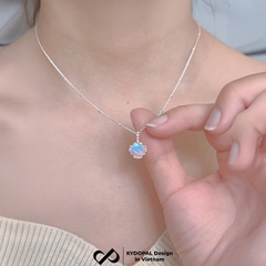 Dây chuyền bạc nữ KYDOPAL vòng cổ cá tính ổ đá cánh hoa tú cầu moonstone trang sức bạc 925 - PAL9C3C33