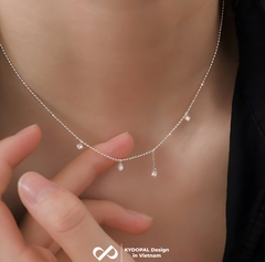 Dây chuyền bạc nữ KYDOPAL cá tính dây hạt lấp lánh mix hạt đá nữ tính trang sức bạc cao cấp - PAL9C3C16
