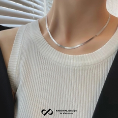 Dây chuyền bạc nữ KYDOPAL sợi mì dẹt bản rộng cá tính trang sức bạc cao cấp - PAL9C3C53