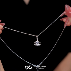 Dây chuyền bạc nữ KYDOPAL mặt vương miện công chúa đính đá nữ tính trang sức bạc 925 - PAL9C3C17