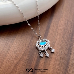 Dây chuyền bạc nữ KYDOPAL Mặt khóa trường mệnh gắn đá màu đổi sắc trang sức bạc 925 - PAL9C3C44