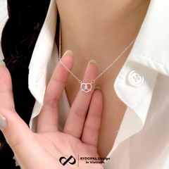 Dây chuyền bạc nữ KYDOPAL mặt trái tim xoắn đá nhỏ cá tính trang sức bạc 925 - PAL9C3C45