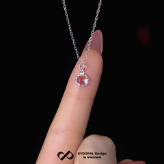 Dây chuyền bạc nữ KYDOPAL vòng cổ đá mặt tròn moonstone mini xinh xắn - PAL9C3C58