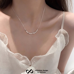 Dây chuyền bạc nữ KYDOPAL vòng cổ cá tính mặt chuỗi hạt vuông cá tính trang sức bạc 925 - PAL9C3C56