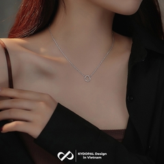 Dây chuyền bạc nữ KYDOPAL mặt tròn cá tính thân uốn đính đá trang sức bạc cao cấp - PAL9C8C1