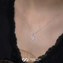 Dây chuyền bạc nữ KYDOPAL vòng cổ mặt trời đá moonstone đổi màu lấp lánh - PAL9C3C48