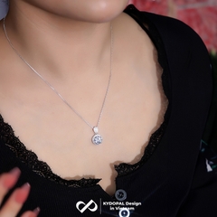 Dây chuyền bạc nữ KYDOPAL mặt đá tròn cá tính nạm đá cao cấp trang sức bạc 925 - PAL9C3C26