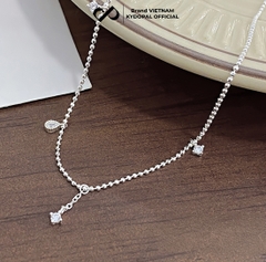 Dây chuyền bạc nữ KYDOPAL cá tính dây hạt lấp lánh mix hạt đá nữ tính trang sức bạc cao cấp - PAL9C3C16