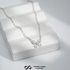 Dây chuyền bạc nữ KYDOPAL hồ điệp đính đá cá tính giọt nước dây hoa chặn trang sức bạc 925 - PAL93C31