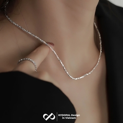 Dây chuyền bạc nữ KYDOPAL vòng cổ cá tính hạt bạc vỡ dây trơn trang sức bạc cao cấp - PAL9C3C57