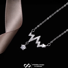 Dây chuyền bạc nữ KYDOPAL nhịp tim cá tính đính đá xinh xắn trang sức bạc cao cấp - PAL9C3C13