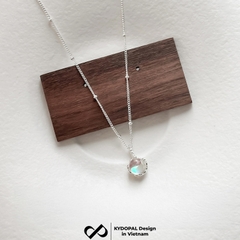 Dây chuyền bạc nữ KYDOPAL vòng cổ cá tính ổ đá cánh hoa tú cầu moonstone trang sức bạc 925 - PAL9C3C33
