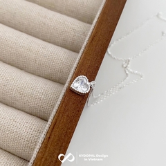 Dây chuyền bạc nữ KYDOPAL mặt trái tim đính đá viền cao cấp trang sức bạc 925 - PAL9C3C12