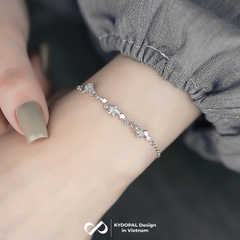 Lắc tay bạc nữ KYDOPAL dải sao đính đá Shining Star nhẹ nhàng sang trọng trang sức 925 - PAL9C8L13