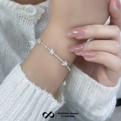 Lắc tay bạc nữ KYDOPAL hạt bạc vỡ cá tính mix charm hồ điệp phồng xinh xắn trang sức 925 - PAL9C9L13