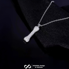 Dây chuyền bạc nữ KYDOPAL vòng cổ cá tính mặt xương đính đá trang sức bạc cao cấp - PAL9C3C68