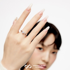 Nhẫn đôi bạc KYDOPAL đeo nam nữ cá tính FREESIZE sóng TRUE LOVE trơn cá tính - PAL9C3N12