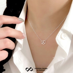 Dây chuyền bạc nữ KYDOPAL mặt trái tim xoắn đá nhỏ cá tính trang sức bạc 925 - PAL9C3C45