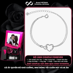 Lắc tay bạc nữ KYDOPAL trái tim cá tính kết nối vô cực nữ tính trang sức bạc 925 - PAL9C3L33