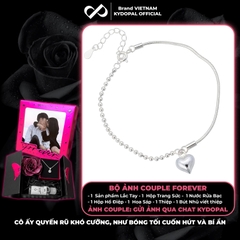 Lắc tay bạc nữ KYDOPAL vòng tay trái tim phồng treo dây mì bi chắc chắn trang sức 925 - PAL9C12L16