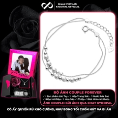 Lắc tay, lắc chân bạc nữ KYDOPAL dây kép xỏ bi cá tính phay cát lấp lánh trang sức 925 - PAL9C3L65