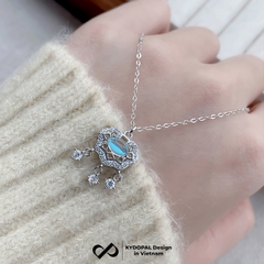 Dây chuyền bạc nữ KYDOPAL Mặt khóa trường mệnh gắn đá màu đổi sắc trang sức bạc 925 - PAL9C3C44