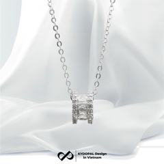 Dây chuyền bạc nữ KYDOPAL mặt hộp nạm đá Baguette cá tính trang sức bạc 925 - PAL9C3C8