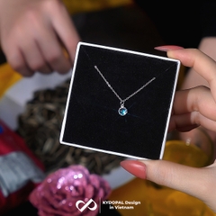 Dây chuyền bạc nữ KYDOPAL vòng cổ đá mặt tròn moonstone mini xinh xắn - PAL9C3C58