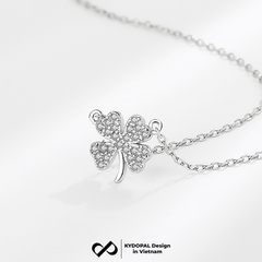 Dây chuyền bạc nữ KYDOPAL cỏ bốn lá cá tính đính đá nhỏ mini nữ tính trang sức bạc 925 - PAL9C3C11