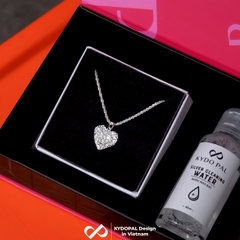 Dây chuyền bạc nữ KYDOPAL vòng cổ cá tính dây xù kim tuyến treo mặt tim phay cát bản to trang sức bạc 925 - PAL9C3C59