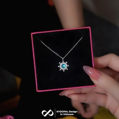 Dây chuyền bạc nữ KYDOPAL vòng cổ mặt trời đá moonstone đổi màu lấp lánh - PAL9C3C48