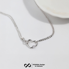 Lắc tay bạc nữ KYDOPAL trái tim cá tính kết nối vô cực nữ tính trang sức bạc 925 - PAL9C3L33